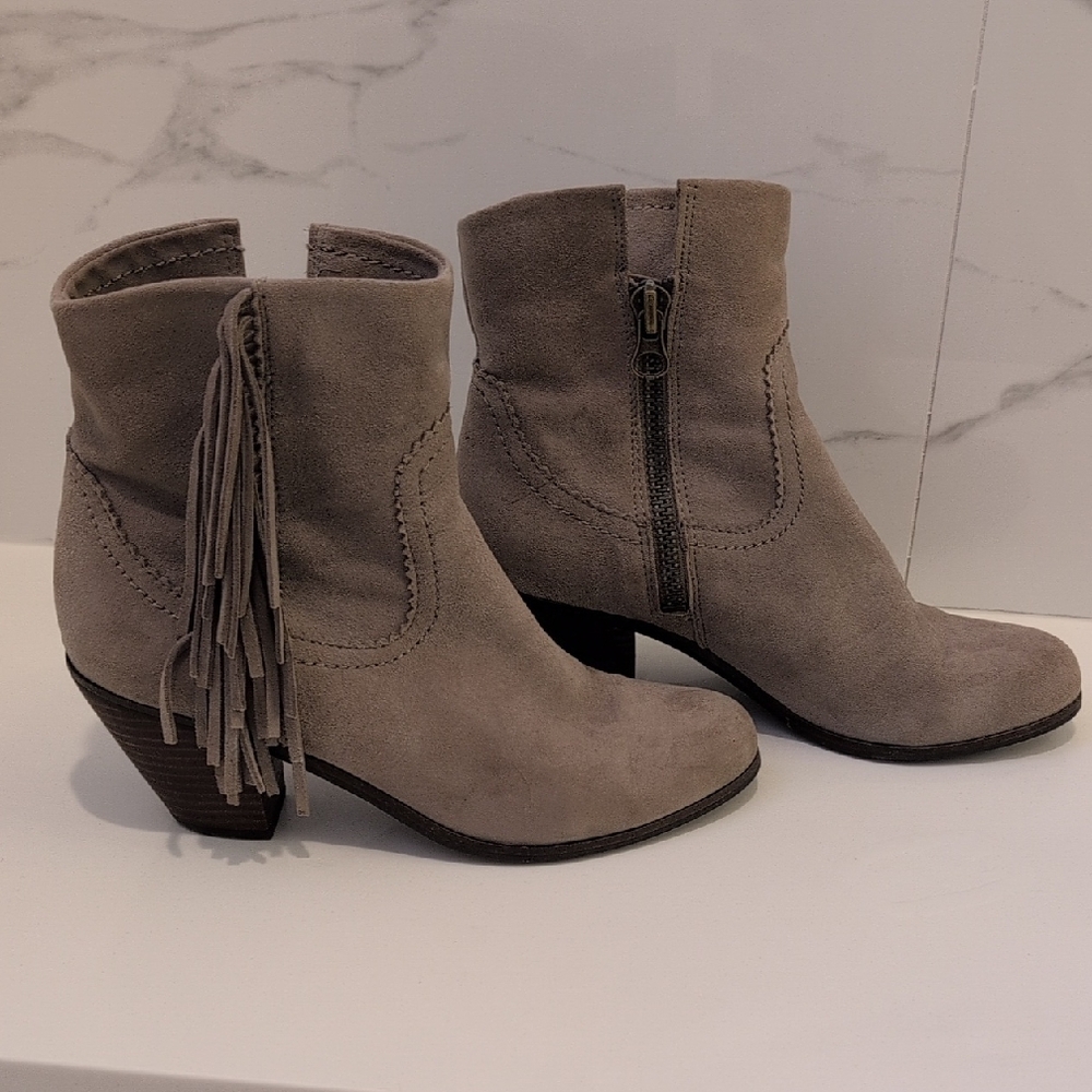 Sam Edelman Taupe Suede Ankle Booties